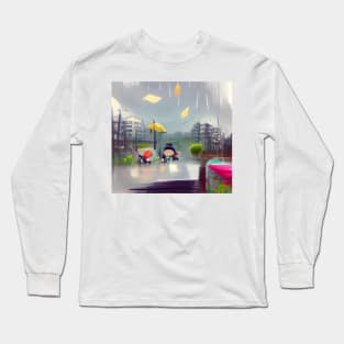 Rainy and Cold Autumn Day in the City Long Sleeve T-Shirt